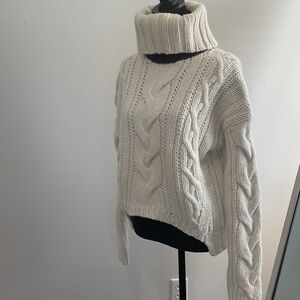 Juicy Couture Cream Cable Knit Turtleneck Sweater
